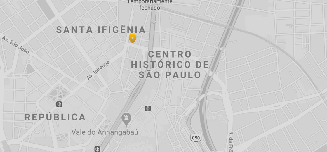 mapa com a localidade da loja em São Paulo